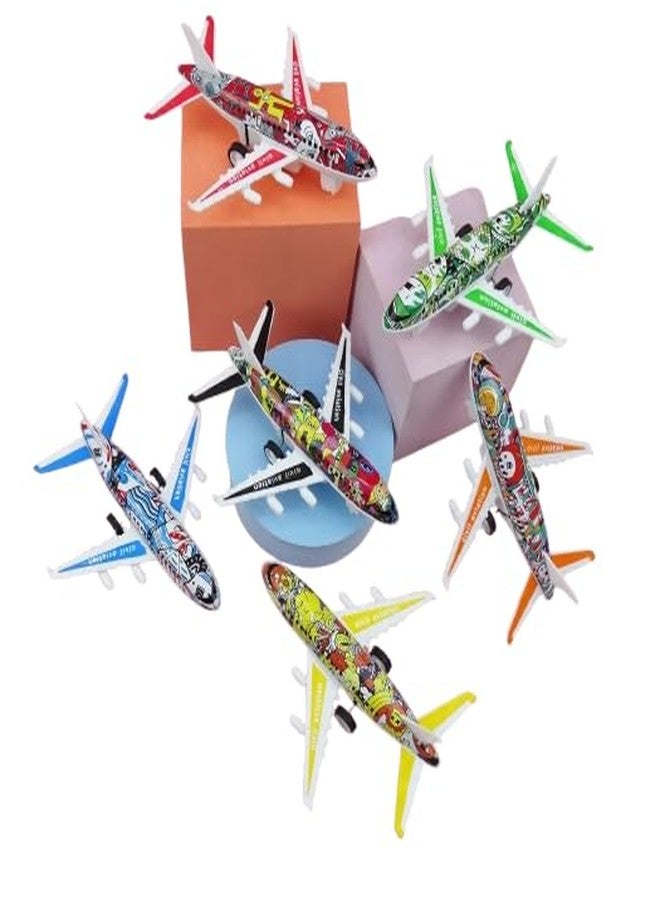 KITMEER Graffiti Design Toy Passenger Aircraft, Pull-Back Mechanism, Metal Construction. - Image 5